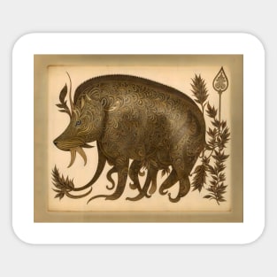 Vintage Boar Posters and Art Sticker